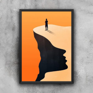 "Mind's Edge" Abstract Contemplation Art Print | A3 Frame