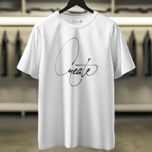 Create - Artistic Script White Tee
