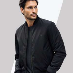 Black Zip Bomber Jacket