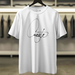 Create – Artistic Script White Tee
