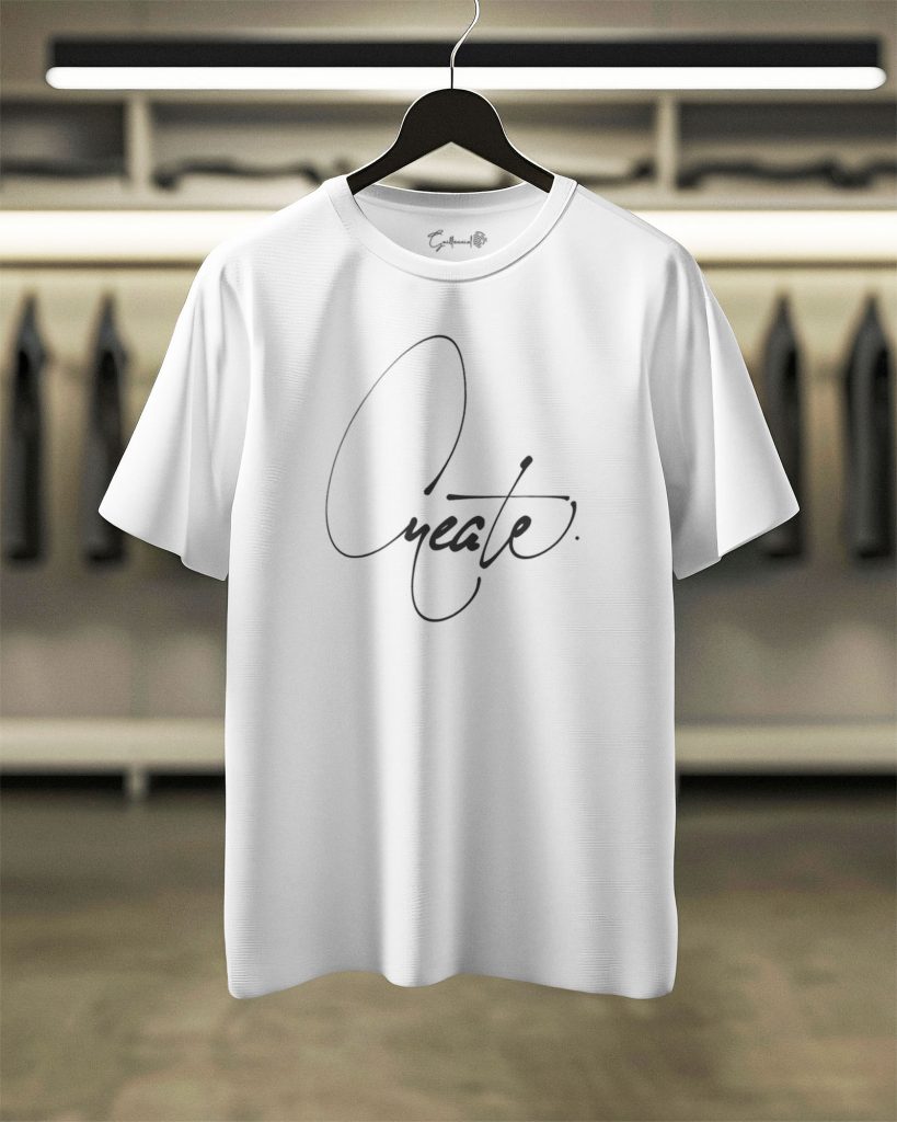 Create – Artistic Script White Tee