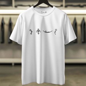Daily Life Flow – Stick Figure White Tee