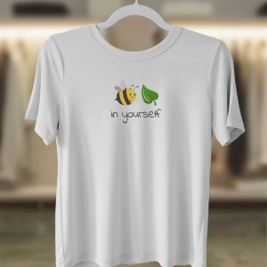 Bee-lieve in Yourself Pun T-Shirt – White (Women’s)