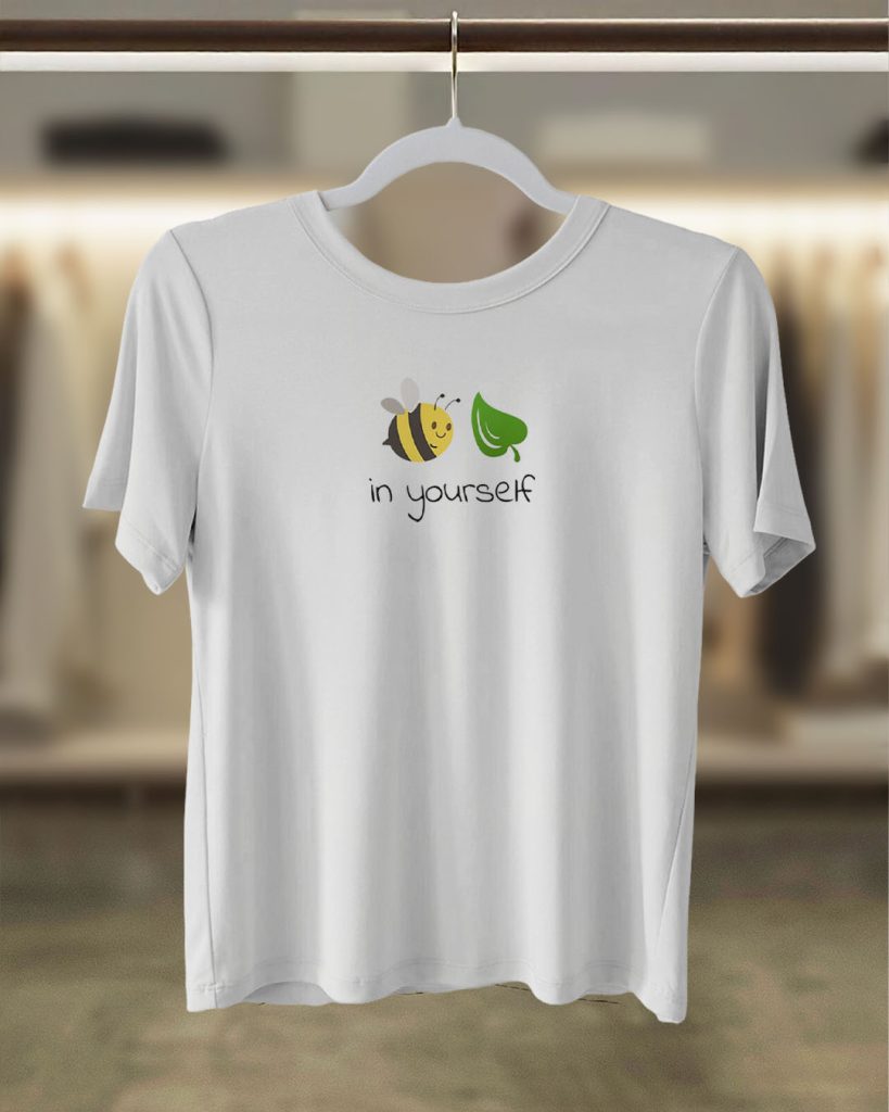 Bee-lieve in Yourself Pun T-Shirt – White (Women’s)