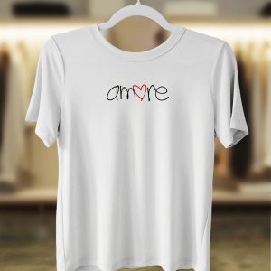 Amore Heart Script T-Shirt – White (Women’s)