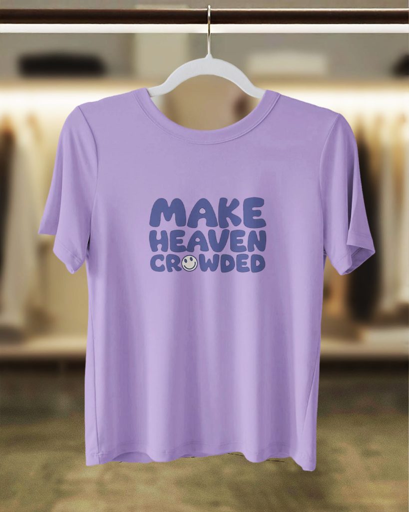 Make Heaven Crowded Smiley Face T-Shirt – Light Purple (Women’s)
