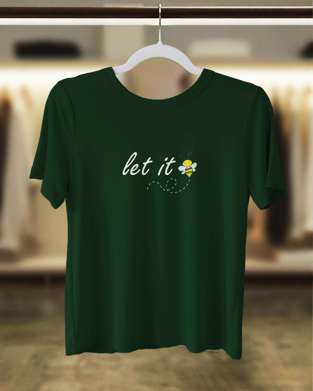 Let It Bee Pun T-Shirt – Dark Green (Women’s)