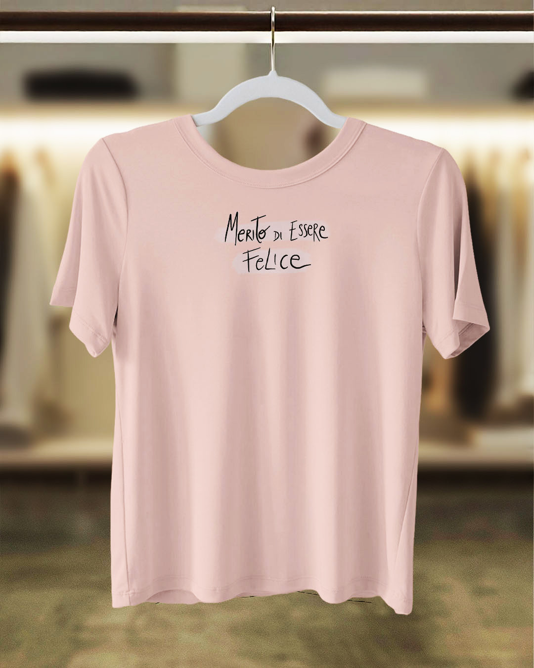 Merito di Essere Felice (I Deserve Happiness) T-Shirt – Pink (Women’s)
